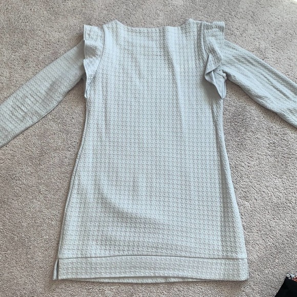 KAARI blue Tunic Sweater Dress with Ruffle Sleeves Sz M - Picture 7 of 7